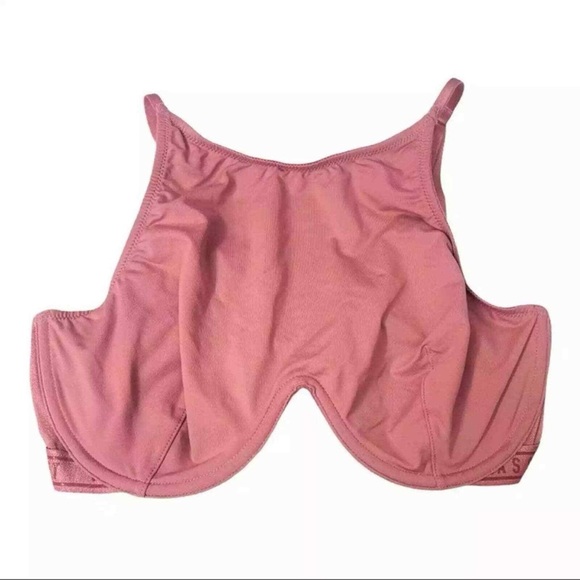 2 VICTORIAS SECRETS VERY SEXY HIGH NECK BRAS, DUSTY ROSE & NEON PINK 34DD - Picture 10 of 11